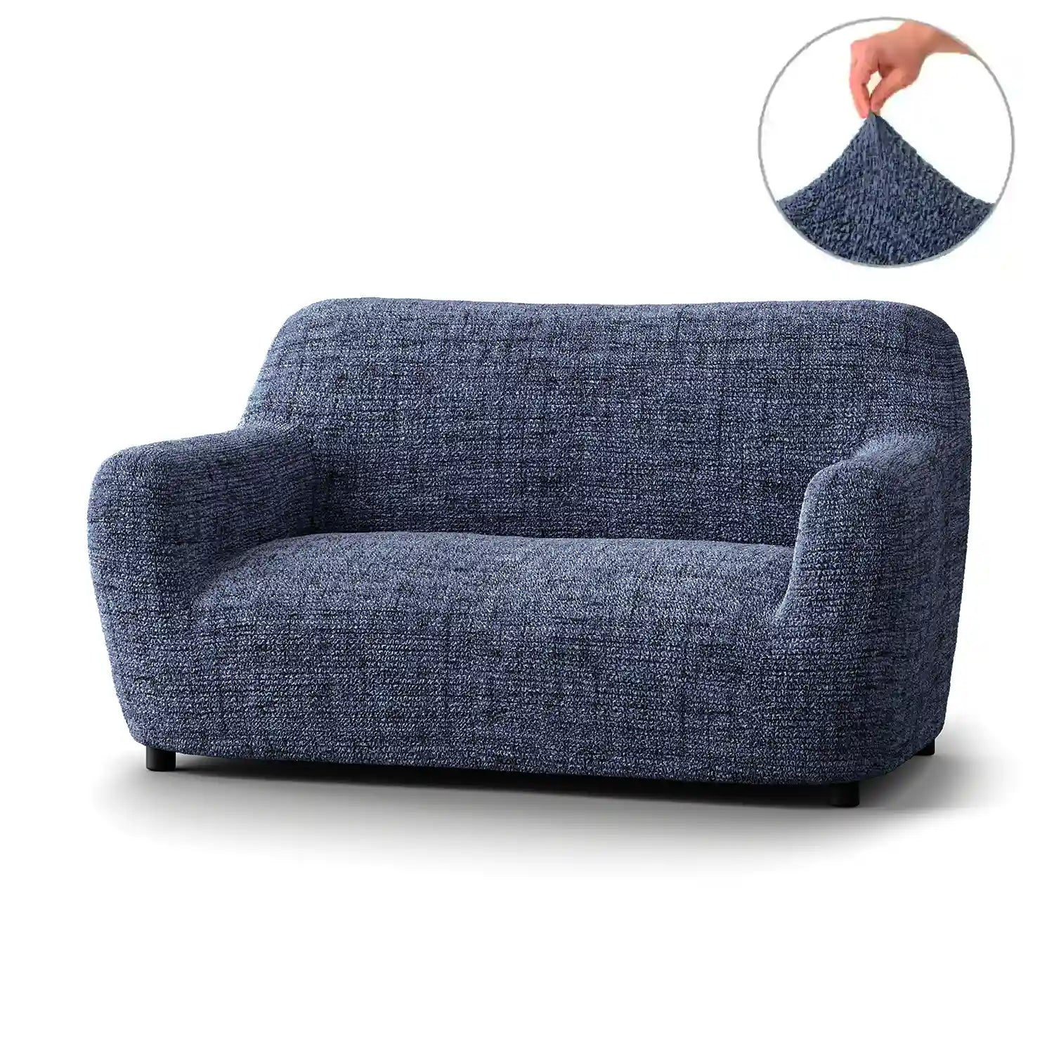 2 Seater Sofa Cover - Vittoria Blue, Microfibra Printed